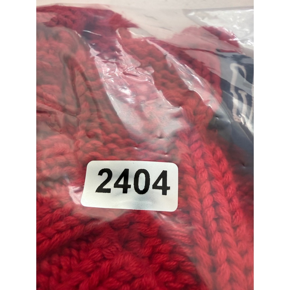 Vintage 90s GAP XL Red Cable Knit Cardigan Sweater Plaid Ribbon Weave 100% Cott - Picture 10 of 10